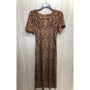 NASTY GAL Women's‎ (Size 6) Short Sleeve Round Neck Animal Print Dress